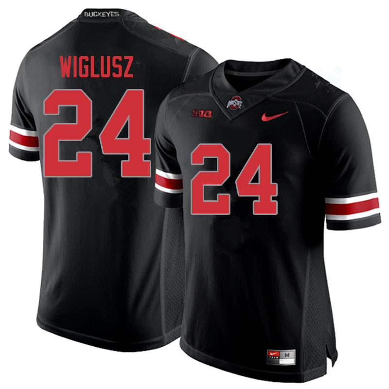 Men #24 Sam Wiglusz Ohio State Buckeyes College Football Jerseys Sale-Blackout